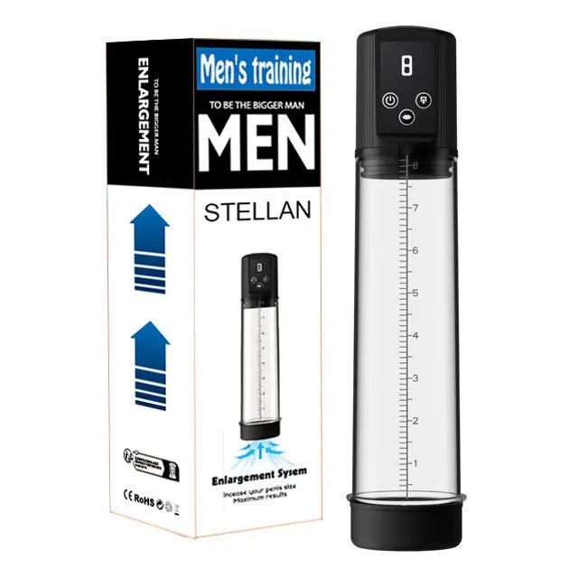Men's electric training pump with grey airplane bottle design on a white background.