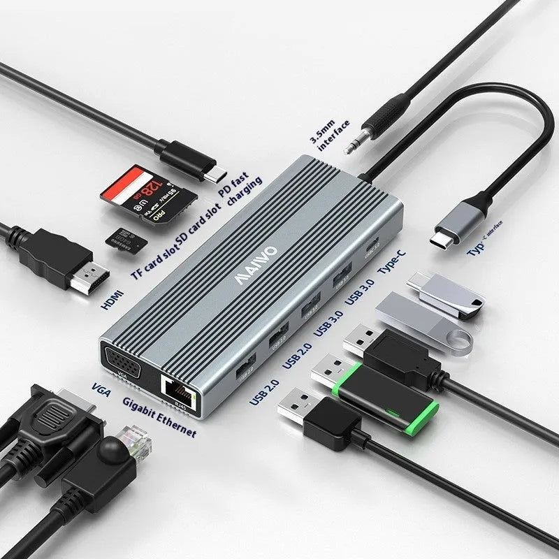 Steam Deck six-in-one aluminium docking station with Type-C cable, HDMI, Ethernet, and USB ports