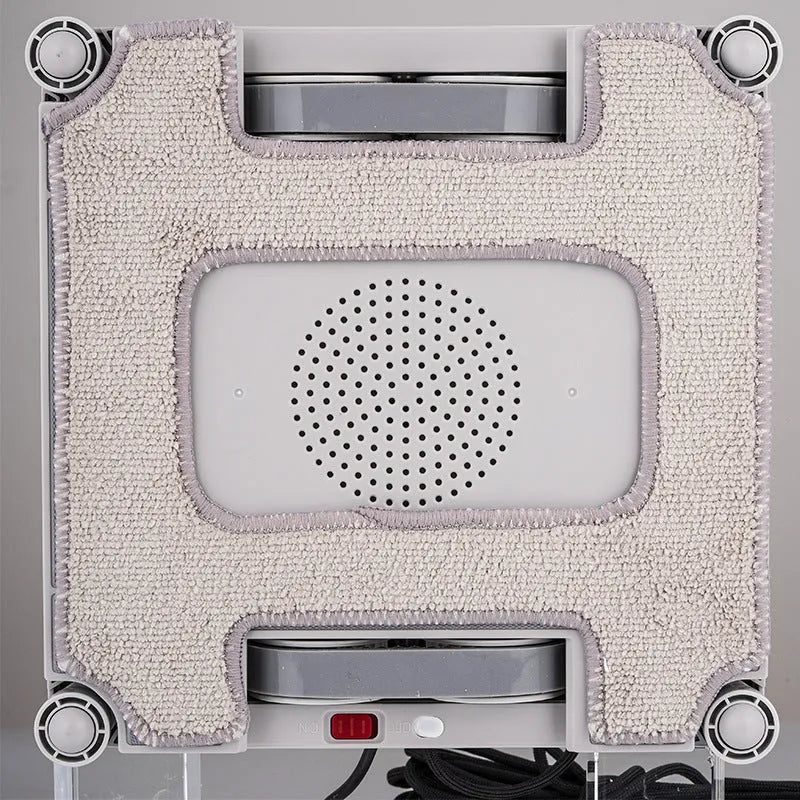 White intelligent window cleaning robot with water spray system for high-rise automated maintenance