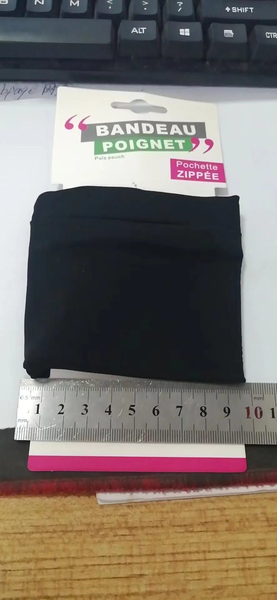 Camping wrist bag armband sleeve for mobile phone measuring 10cm by 10.5cm with packaging