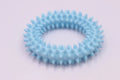 Blue TPR spiky circle ring dog chew toy for dental cleaning and bite training