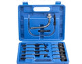 Transmission oil filler tool kit with injector and multiple connectors for refuelling