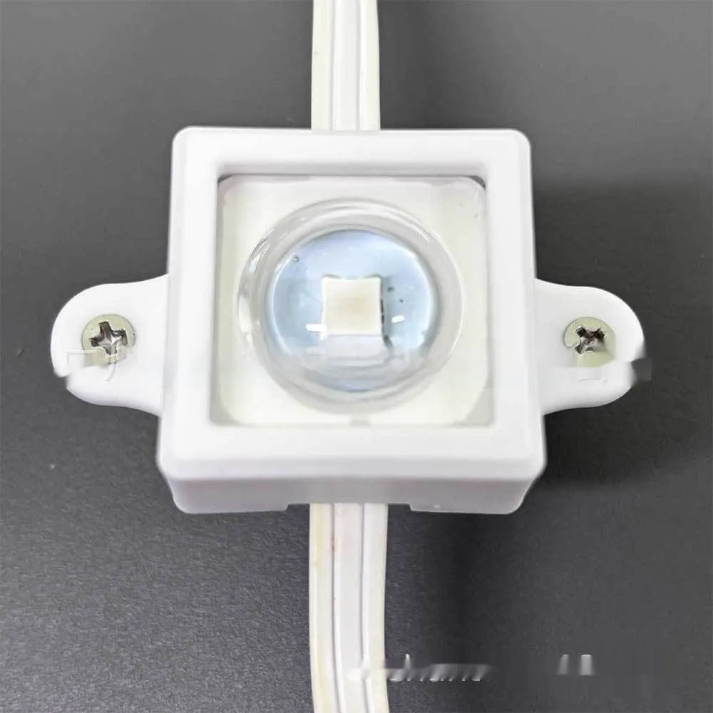 White plastic LED light protective lampshade with dimensions 1.7cm by 6cm.