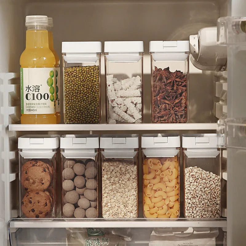 White transparent 400ml grain storage container with Japanese-style design