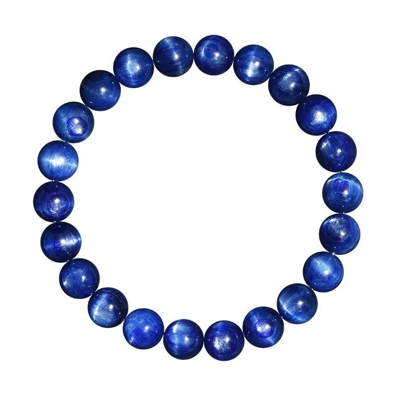 Original geometry design blue crystal bracelet with Ruyi elements, polished Grade 7A crystal.