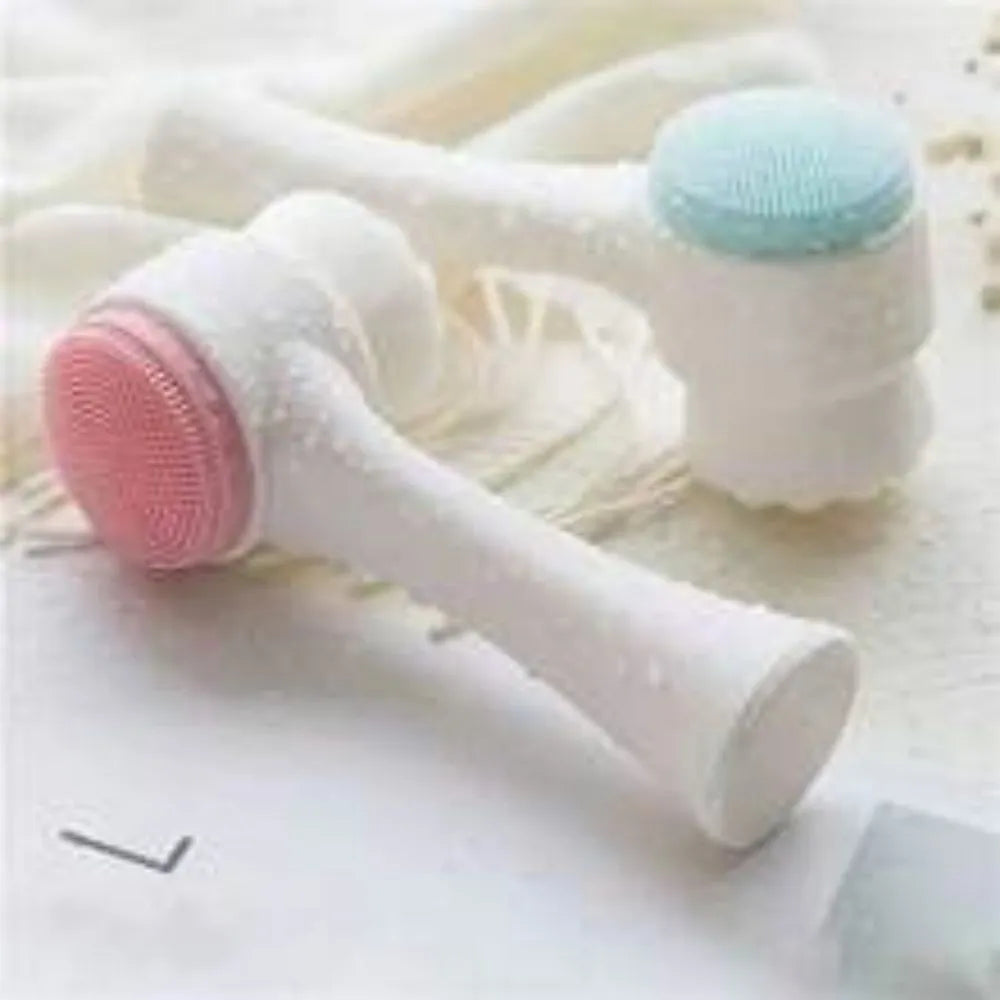 Blue nylon pet paw brush with multiple brush heads for dog and cat grooming
