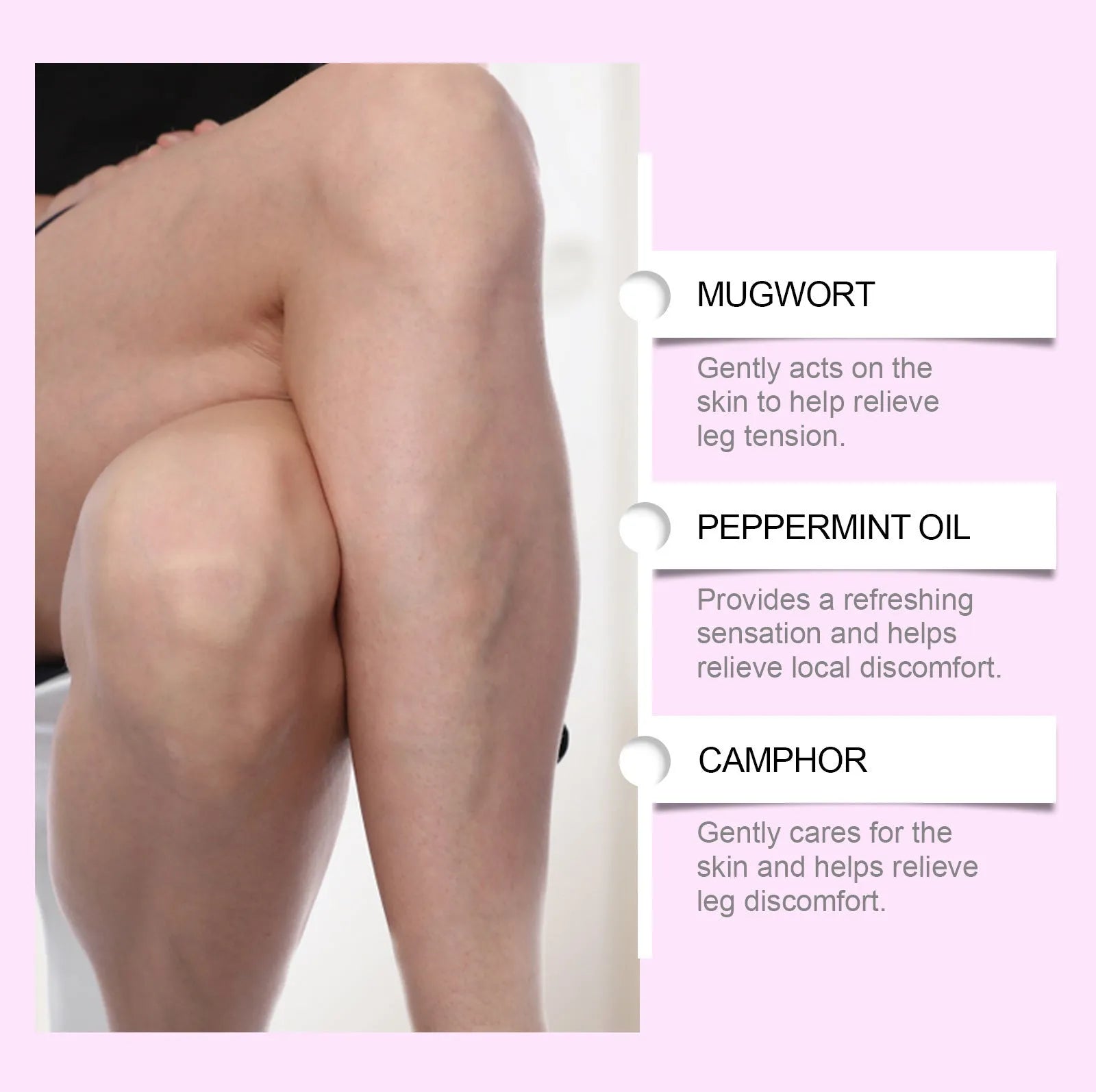 Leg care massage patches with plant ingredients in 12-piece pack for foot nourishment