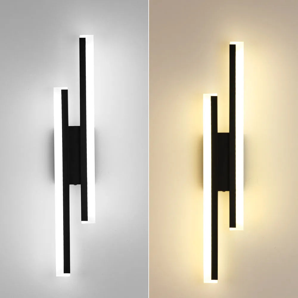 Modern double line wall lamp with gold finish and linear 500mm design for accent lighting