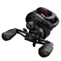 Fishing reel spinning mechanism showing left hand and right hand wheel options