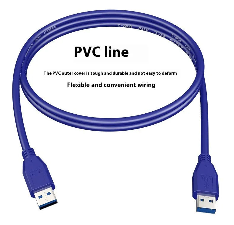 USB 3.0 male to male data cable with nickel-plated connectors for external hard drive boxes