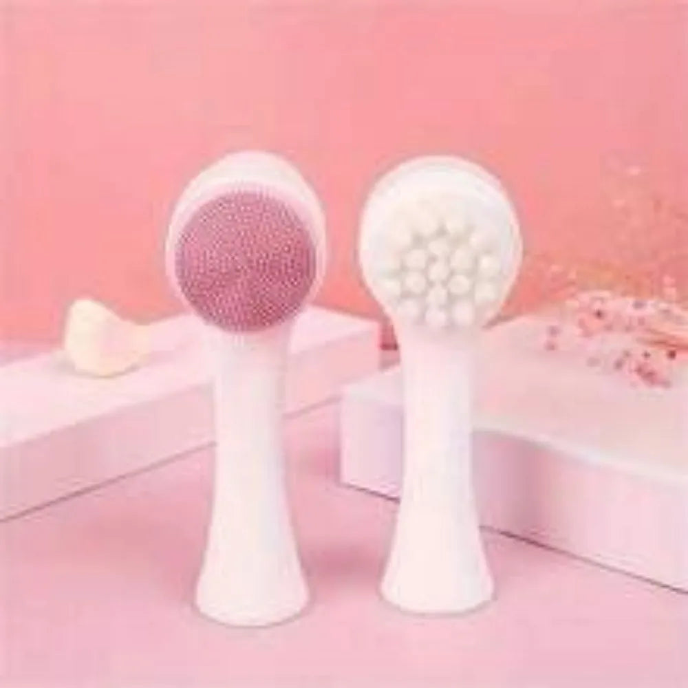 Blue nylon pet paw brush with multiple brush heads for dog and cat grooming