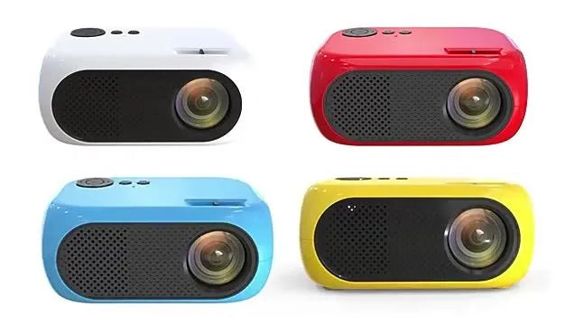 M24 micro mini portable LED projector in gold or white colour with 1080p compatibility