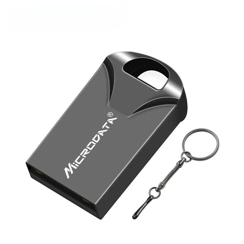 Metal car-shaped USB flash drive on a chain necklace in silver finish.