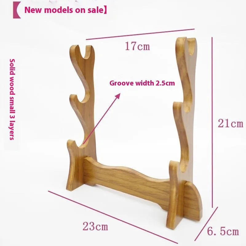 Chinese style wooden handmade multi-layer wall bracket for display and storage.