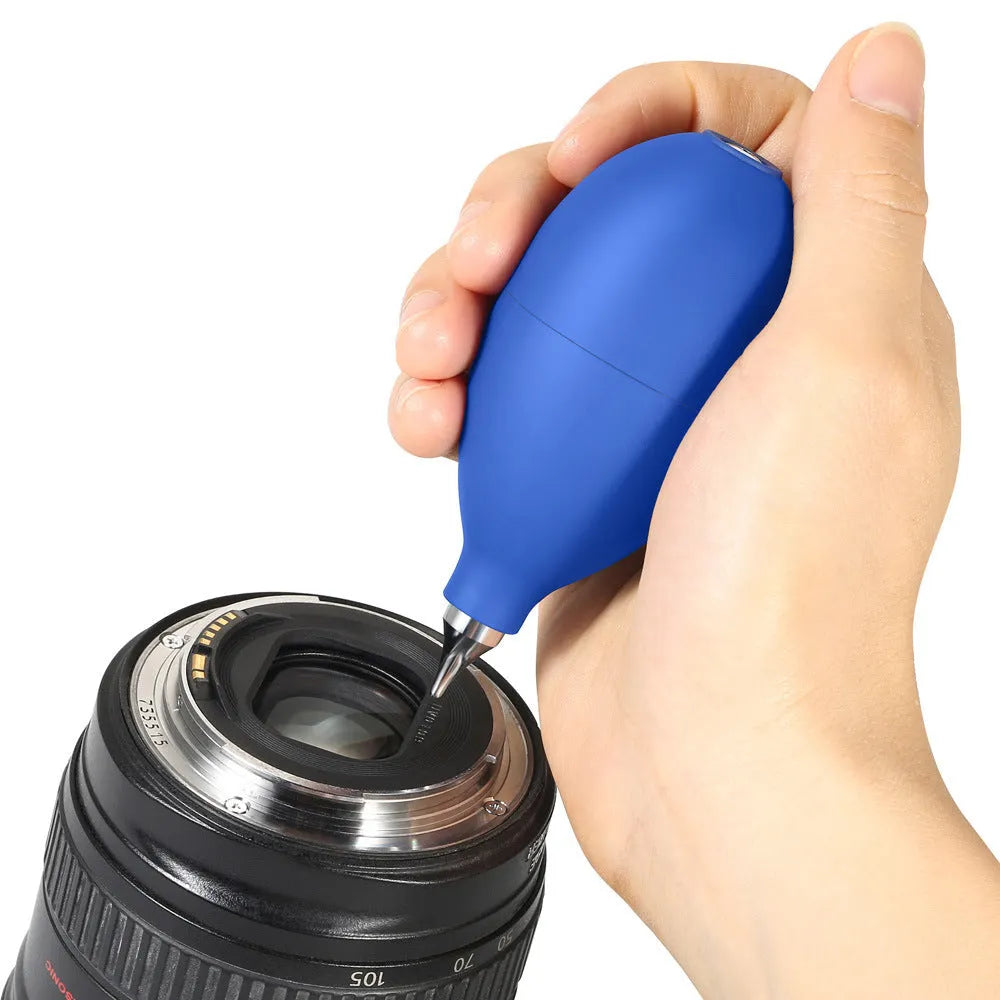 Blue rubber dust removal air blower cleaning tool for cameras and phones