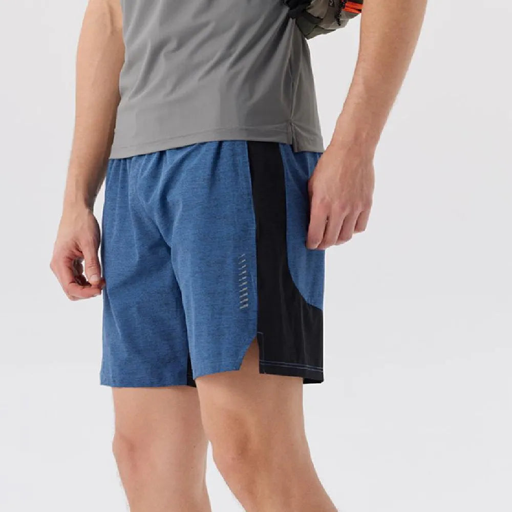 Men's five-point spandex shorts in forest green, mid-waist design for casual wear