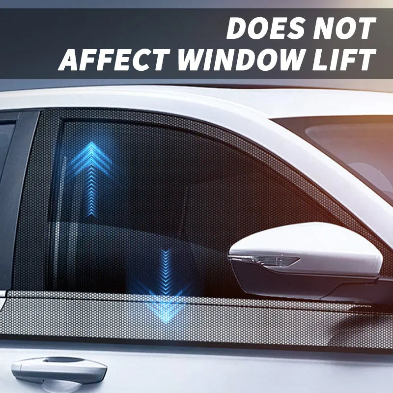Four-piece car side window sunshades with mesh fabric for front and rear windows