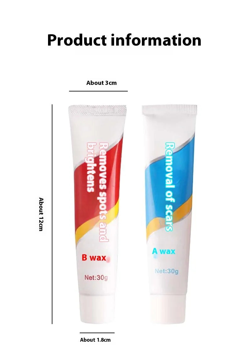 Car repair wax kit containing scratch removal grinding A wax, brightening B wax, and frosted sponge mop