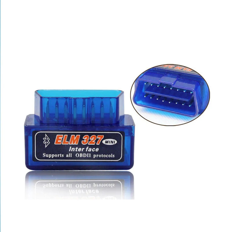 Bluetooth OBD2 scanner diagnostic tool for vehicle fault code reading and engine sensor monitoring