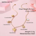 Stainless steel geometric pendant necklace with 18K gold electroplating on adjustable chain