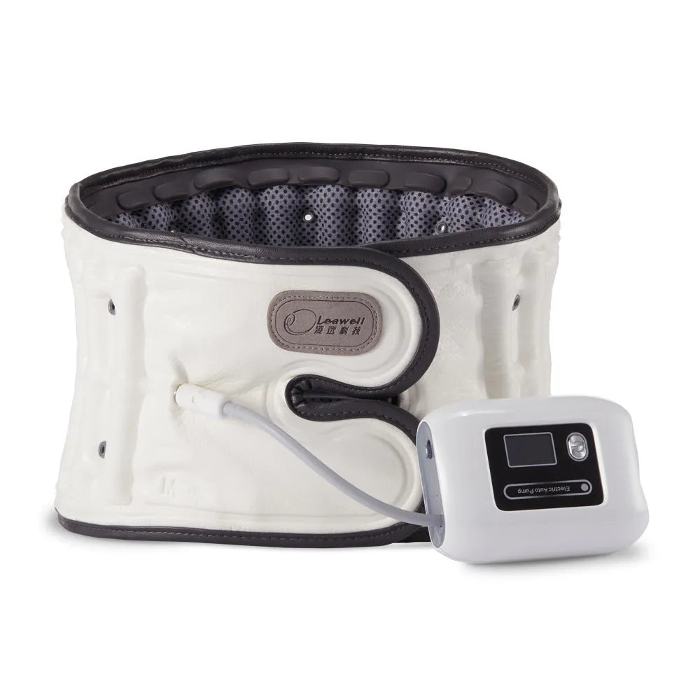 Lumbar waist supporter with automatic inflation system for disc stretch correction