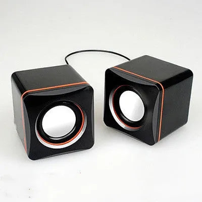 Black square USB-powered 2.0 computer speaker for desktop audio