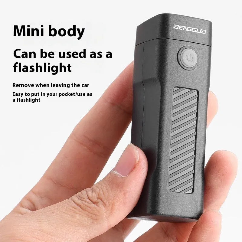 USB rechargeable bicycle headlight with quick-release strap bracket mounted on handlebars