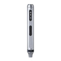 Compact aluminium handled precision electric screwdriver on a workbench.