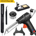 Black H5 soldering gun station with integrated light, alloy body, part of a five-piece kit.