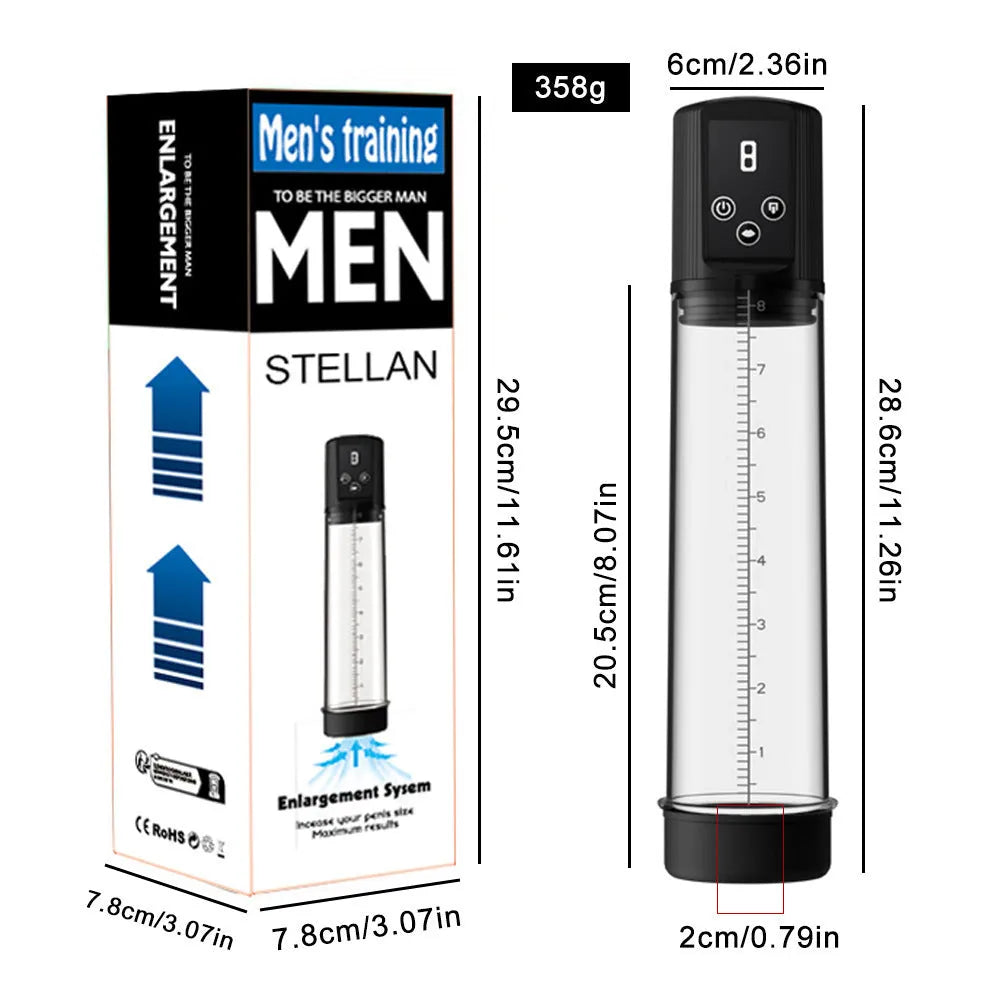 Men's electric training pump with grey airplane bottle design on a white background.