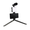 LED Mini Square Outdoor Pocket Light Tripod unit with adjustable flash head, shown with optional mounting accessories.