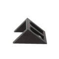 Black plastic pistol display stand for toy guns and cosplay accessories.