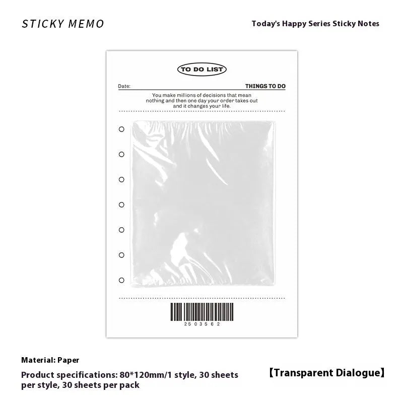 Happy Series non-adhesive message sticky notes pad in one of four colour options.