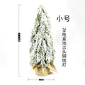 24 inch green artificial Christmas tree with LED lights and snow sprayer decoration on desktop