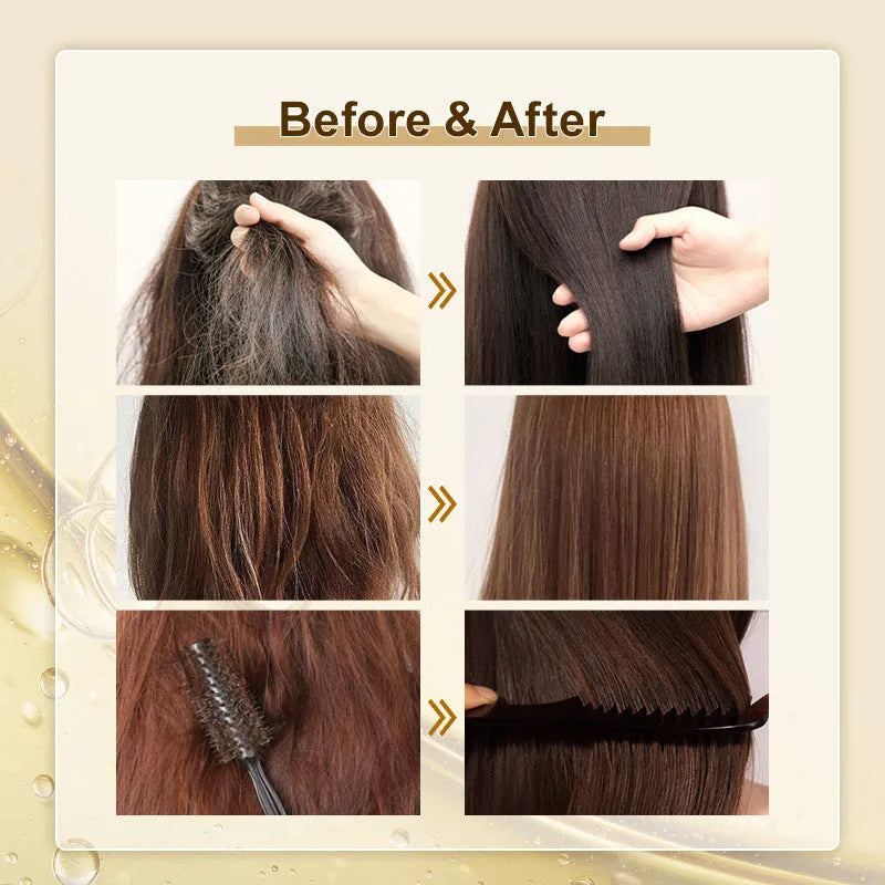 50ml yellow hair care essential oil bottle for frizzy hair repair and split ends treatment