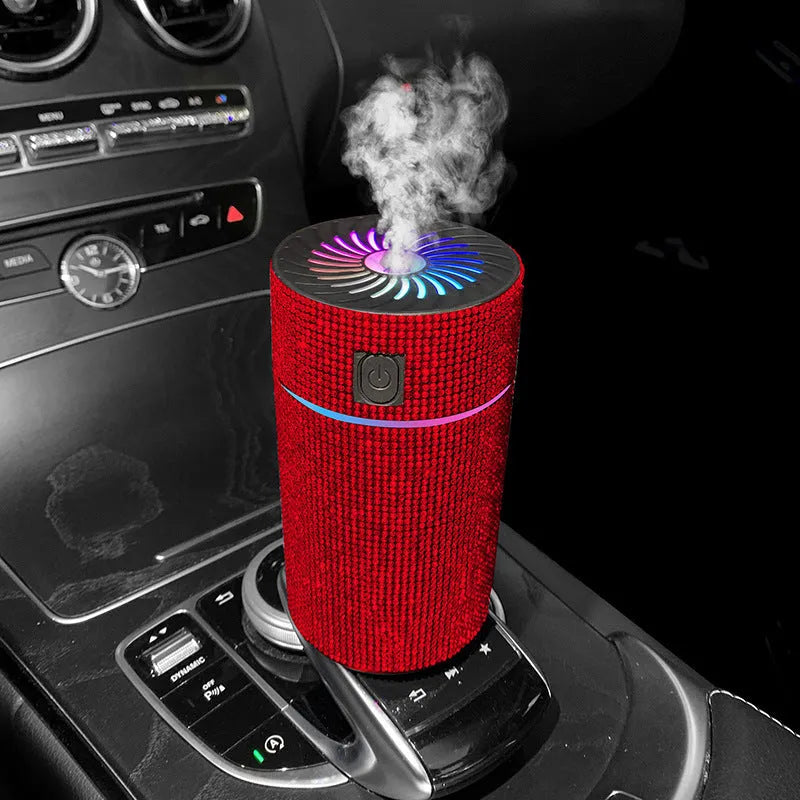 Car mounted air purification humidifier with water diamond material and USB power cord