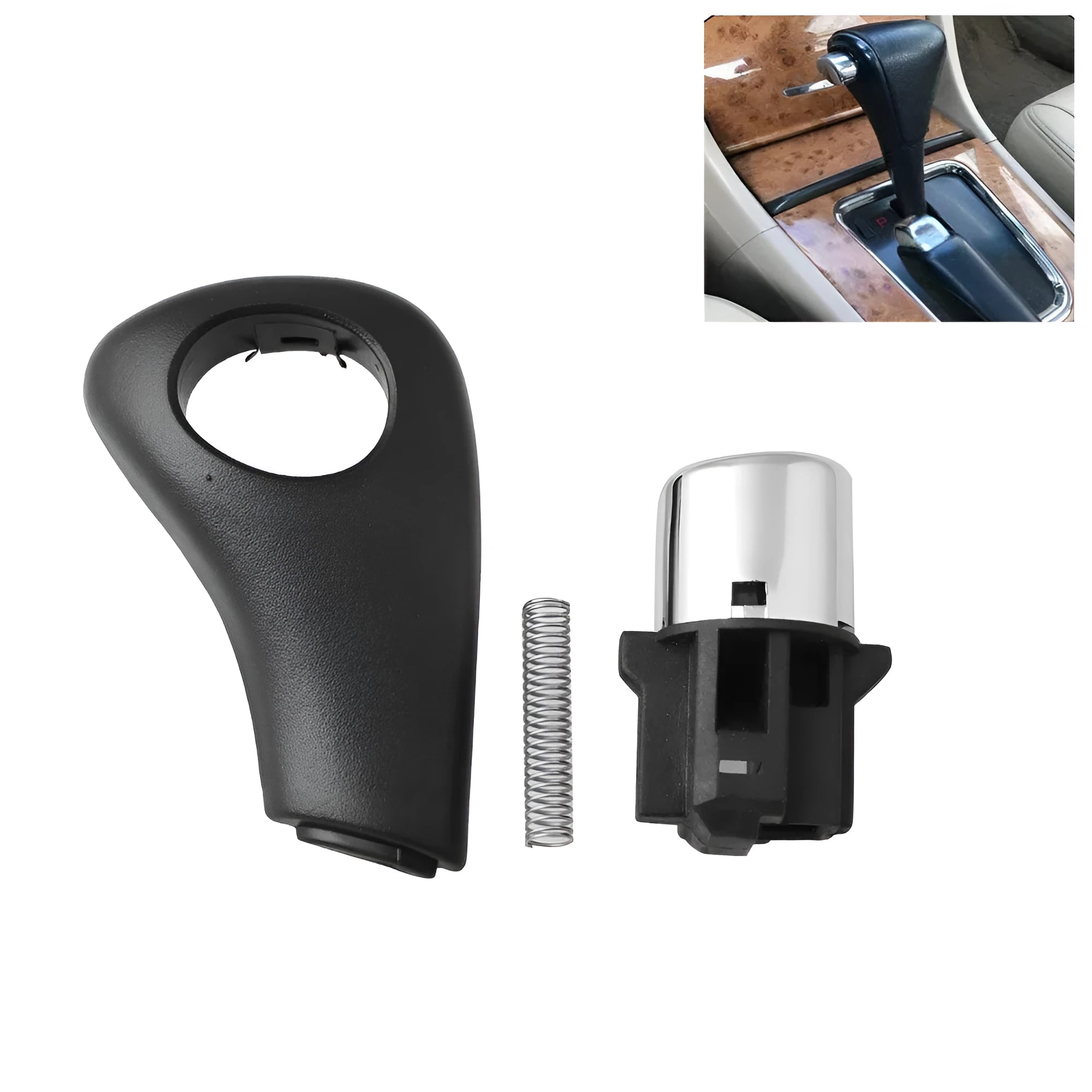 Black plastic ABS shift button replacement set for Honda Accord 2003-2005 models