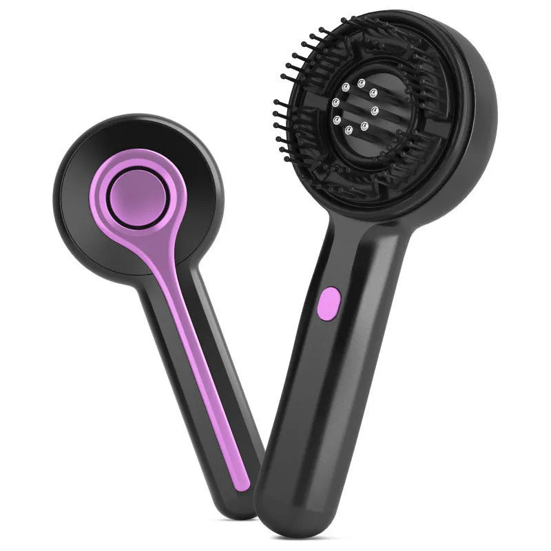 USB head massage comb in black grey or red colours with 2-speed mechanical control