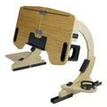 Adjustable wooden folding computer table in white maple colour for laptop use in bed