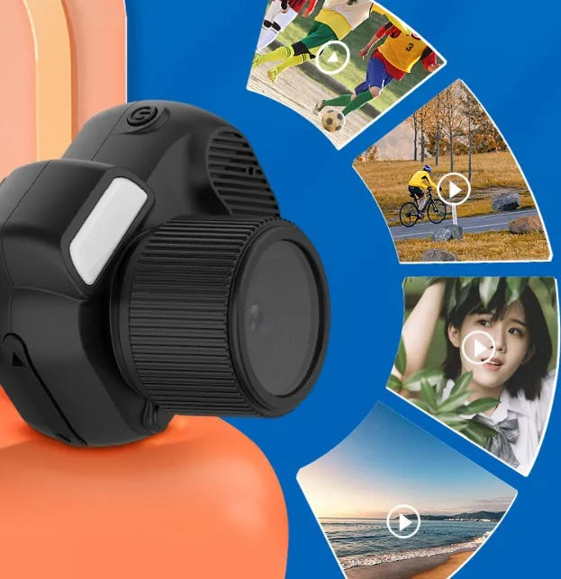 Black Y3000 HD outdoor sports camera with display screen, shown with a memory card.