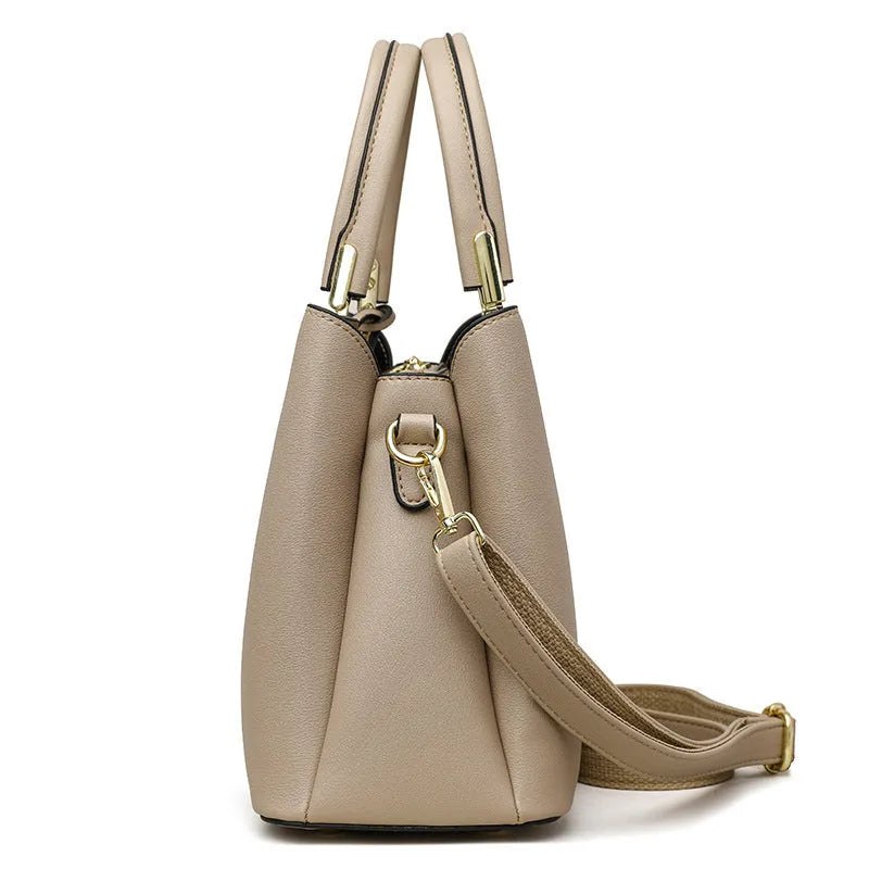 Women's PU shoulder messenger bag with multi-layer compartments in various colour options