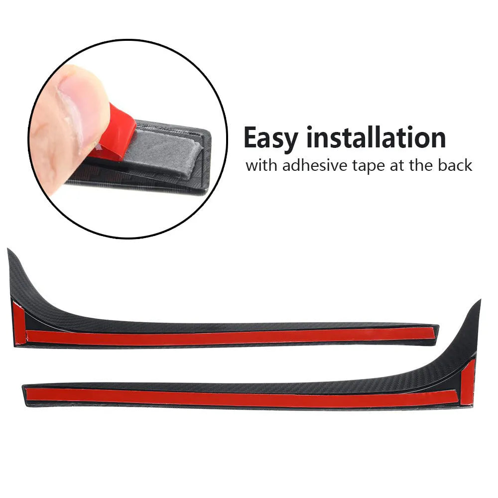 Black glossy and carbon grain rear window spoiler wings for Volkswagen Golf MK7 on a white background.