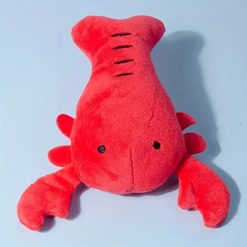 Red lobster squeaky dog toy for small and medium dogs