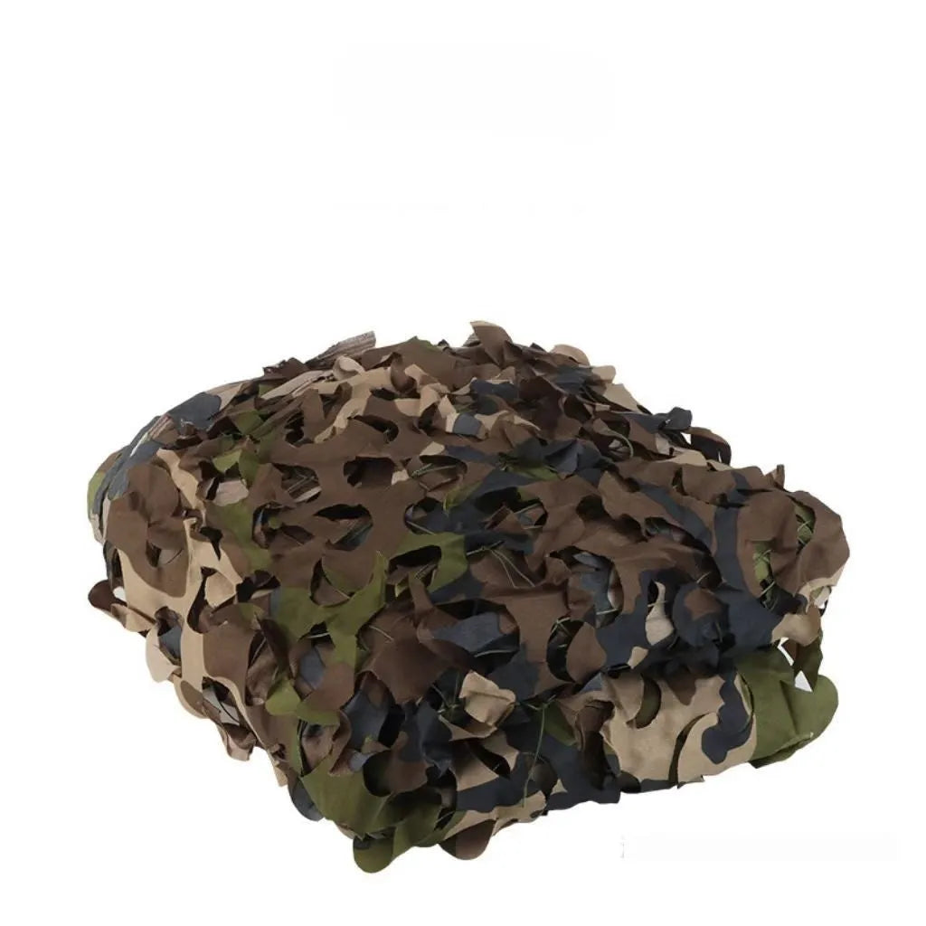 Green military camouflage net cover set with blocking net for outdoor concealment and UV protection