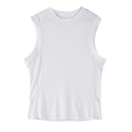 Men's loose fit polyester fitness vest in black colour showing quick-dry sportswear design