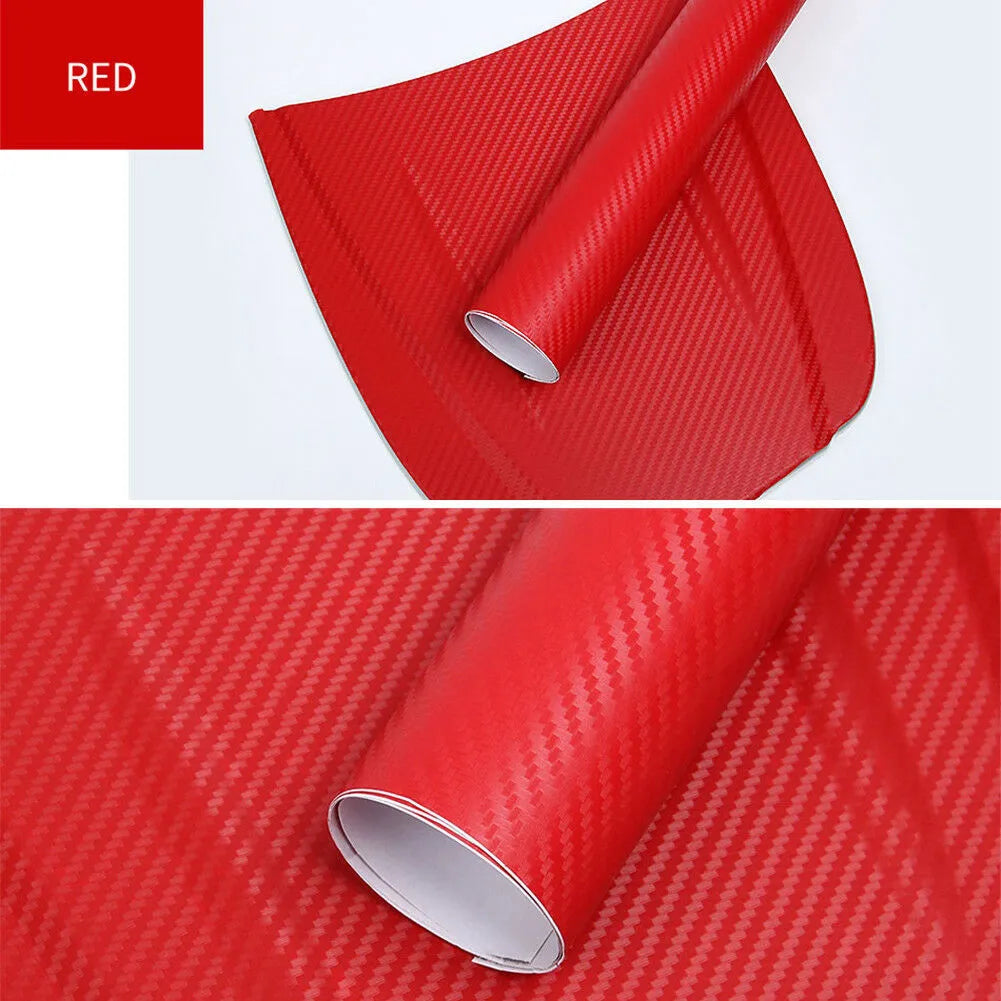 3D carbon fibre stickers roll in multiple colours for car decoration