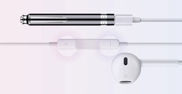 Black pen-style USB voice recorder MP3 player showing length and slim diameter