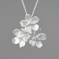 Sterling silver Myosotis Sylvatica flower pendant with hand-designed pastoral style