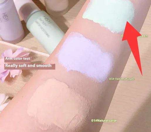 HISYI Silky Clear Makeup Primer brightening base in three colour options 01 02 03