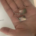Women's geometric shell earrings in rectangular and square panther natural colours